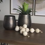 Quade Large Textured Gold Metal Planter