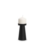 Quadir Short Matte Black Metal Candle Holder