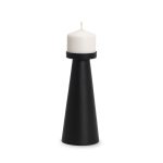 Quadir Tall Matte Black Metal Candle Holder