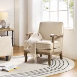 Quentin Farmhouse Linen Armchair with Wood Accents 6 Quentin Farmhouse Linen Armchair with Wood Accents