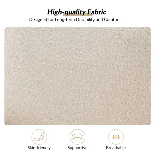 Quentin Farmhouse Linen Armchair with Wood Accents 3