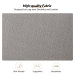 Quentin Grey Farmhouse Linen Armchair with Wood Armrests 9 Quentin Grey Farmhouse Linen Armchair with Wood Armrests