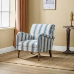 Quentin Navy Stripe Glam Accent Chair 6 Quentin Navy Stripe Glam Accent Chair