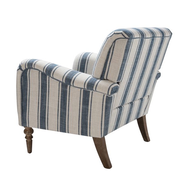 Quentin Navy Stripe Glam Accent Chair 2