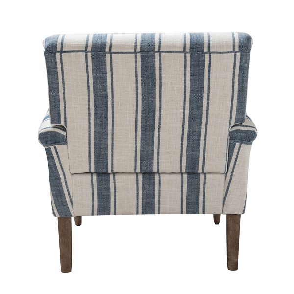 Quentin Navy Stripe Glam Accent Chair 3