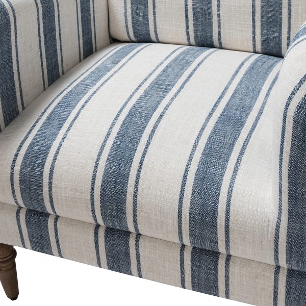 Quentin Navy Stripe Glam Accent Chair 4