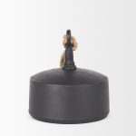 Quincy Large Matte Black Metal Decorative Bell Object