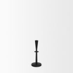 Qwin Matte Black Cast Aluminum Short Candle Holder