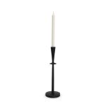 Qwin Matte Black Cast Aluminum Tall Candle Holder
