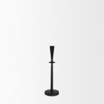 Qwin Matte Black Cast Aluminum Tall Candle Holder