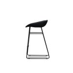 RAFA Black Leatherette Counter Stool Black Metal Base