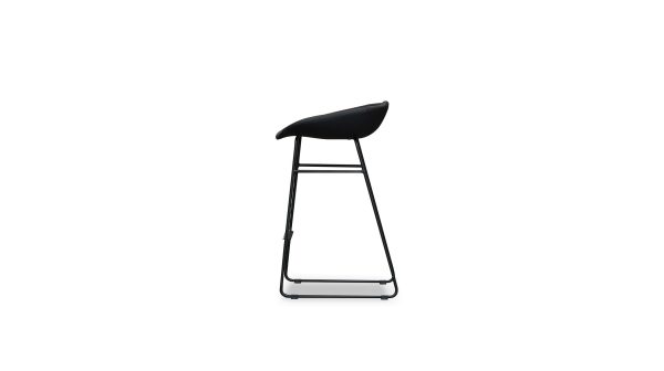 RAFA Black Leatherette Counter Stool Black Metal Base 2 2