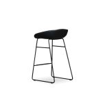 RAFA Black Leatherette Counter Stool Black Metal Base