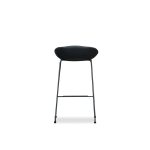 RAFA Black Leatherette Counter Stool Black Metal Base