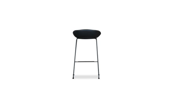 RAFA Black Leatherette Counter Stool Black Metal Base 4 2