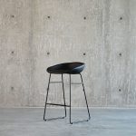 RAFA Black Leatherette Counter Stool Black Metal Base