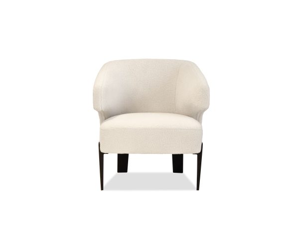 RANCHO Cream Teddy Fabric Lounge Chair Black Legs 1