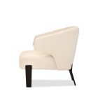 RANCHO Cream Teddy Fabric Lounge Chair Black Legs