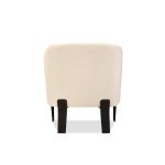 RANCHO Cream Teddy Fabric Lounge Chair Black Legs