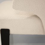RANCHO Cream Teddy Fabric Lounge Chair Black Legs