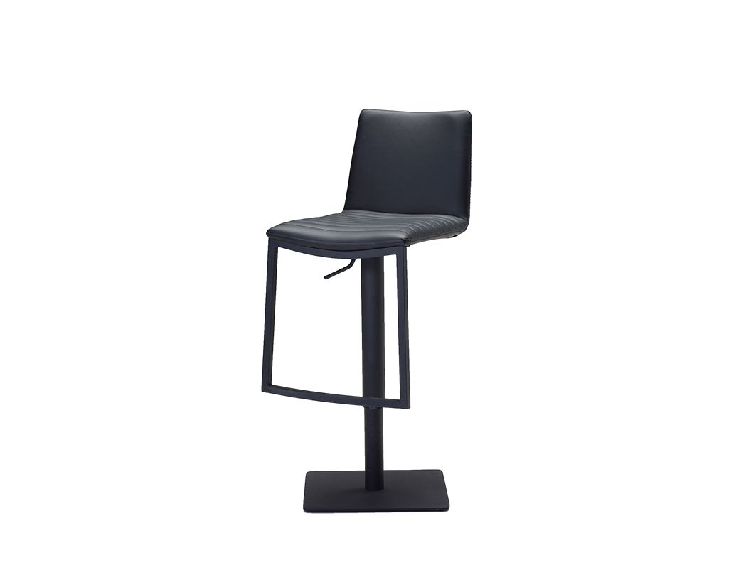 RAVEN Black Leatherette Hydraulic Bar Stool Black Steel 1 RAVEN Black Leatherette Hydraulic Bar Stool Black Steel