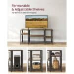 Industrial Metal Wood TV Stand for TVs up to 65 Inches