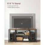 Industrial Metal Wood TV Stand for TVs up to 65 Inches