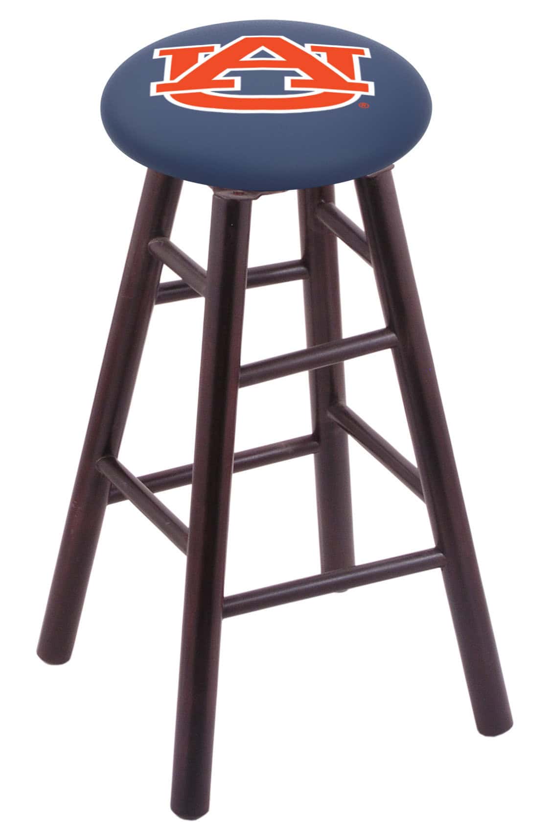 Auburn University 24" Swivel Maple Counter Stool in Dark Cherry Finish 1 Auburn University 24" Swivel Maple Counter Stool in Dark Cherry Finish