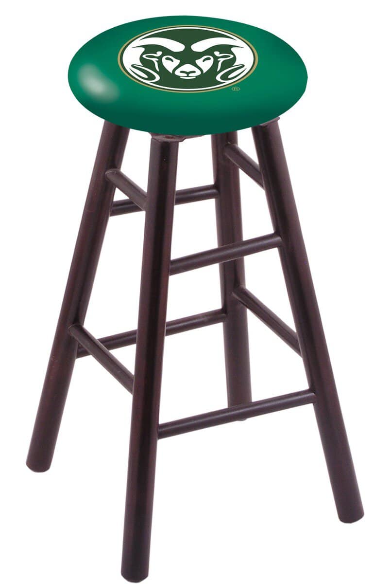 Colorado State University 24" Swivel Maple Counter Stool in Dark Cherry Finish 1 Colorado State University 24" Swivel Maple Counter Stool in Dark Cherry Finish