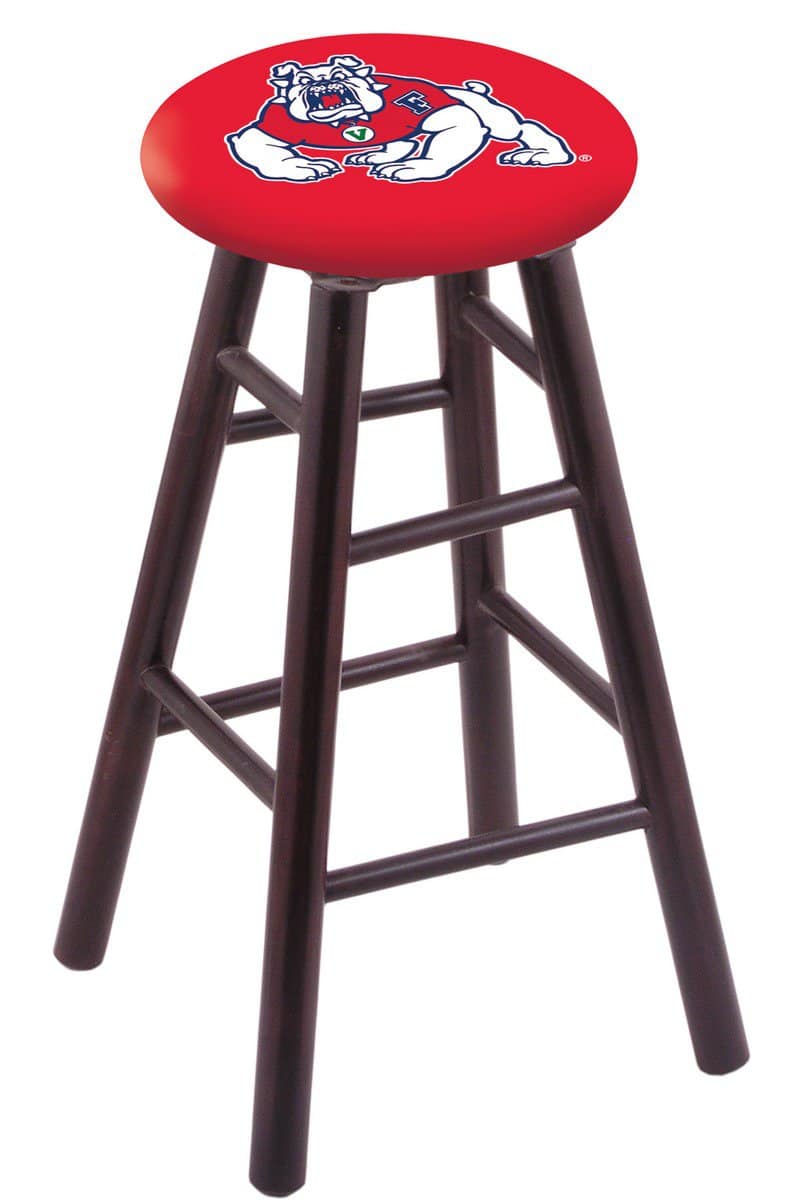Fresno State University 24" Swivel Maple Counter Stool in Dark Cherry Finish 1 Fresno State University 24" Swivel Maple Counter Stool in Dark Cherry Finish