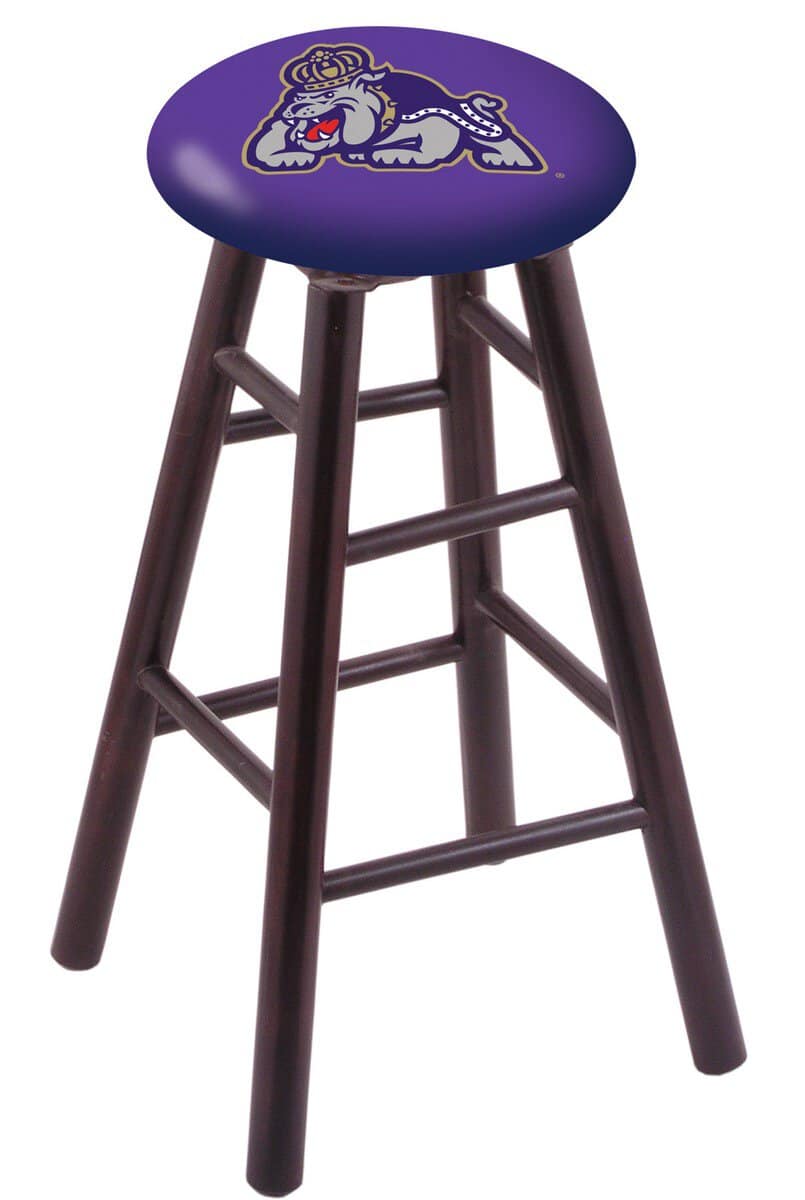 James Madison University 30" Swivel Maple Bar Stool in Dark Cherry Finish 1 James Madison University 30" Swivel Maple Bar Stool in Dark Cherry Finish