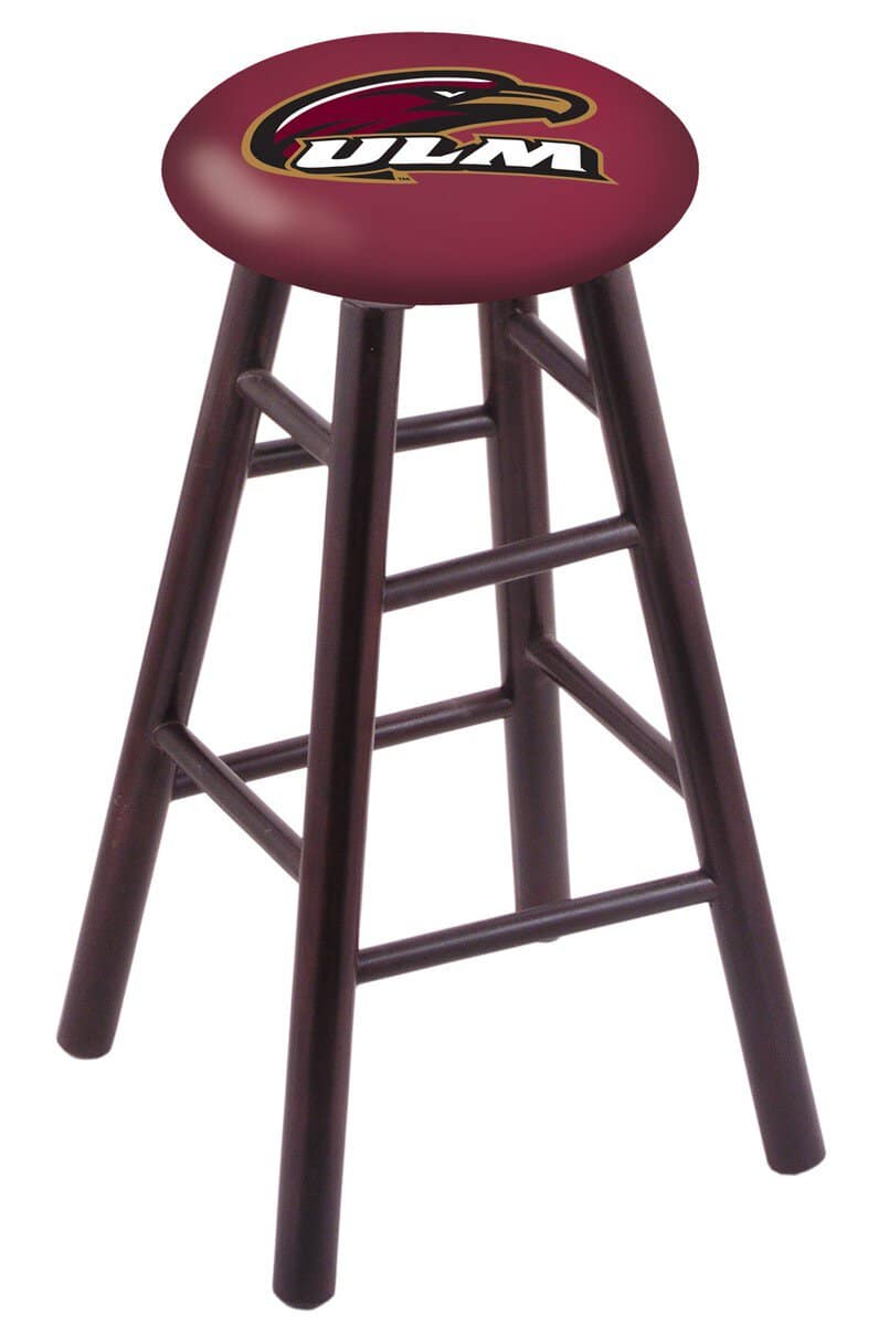 University of Louisiana at Monroe 30" Swivel Maple Bar Stool in Dark Cherry Finish 1 University of Louisiana at Monroe 30" Swivel Maple Bar Stool in Dark Cherry Finish