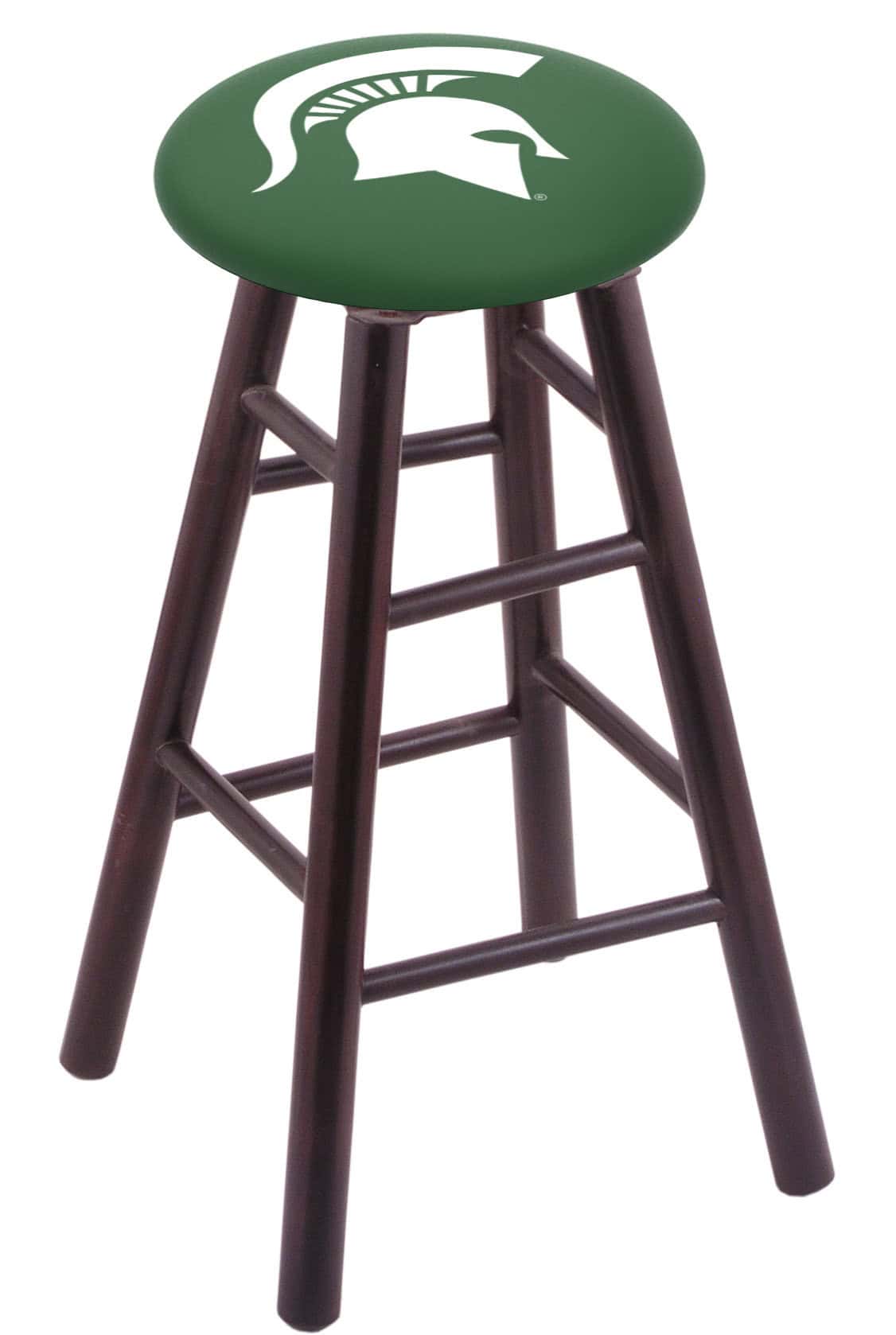 Michigan State University 30" Swivel Maple Bar Stool in Dark Cherry Finish 1 Michigan State University 30" Swivel Maple Bar Stool in Dark Cherry Finish