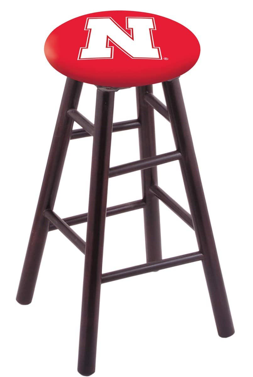 University of Nebraska 30" Swivel Maple Bar Stool in Dark Cherry Finish 1 University of Nebraska 30" Swivel Maple Bar Stool in Dark Cherry Finish