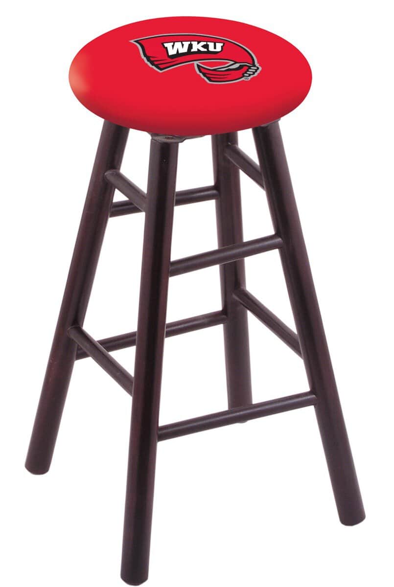 Western Kentucky University 30" Swivel Maple Bar Stool in Dark Cherry Finish 1 Western Kentucky University 30" Swivel Maple Bar Stool in Dark Cherry Finish