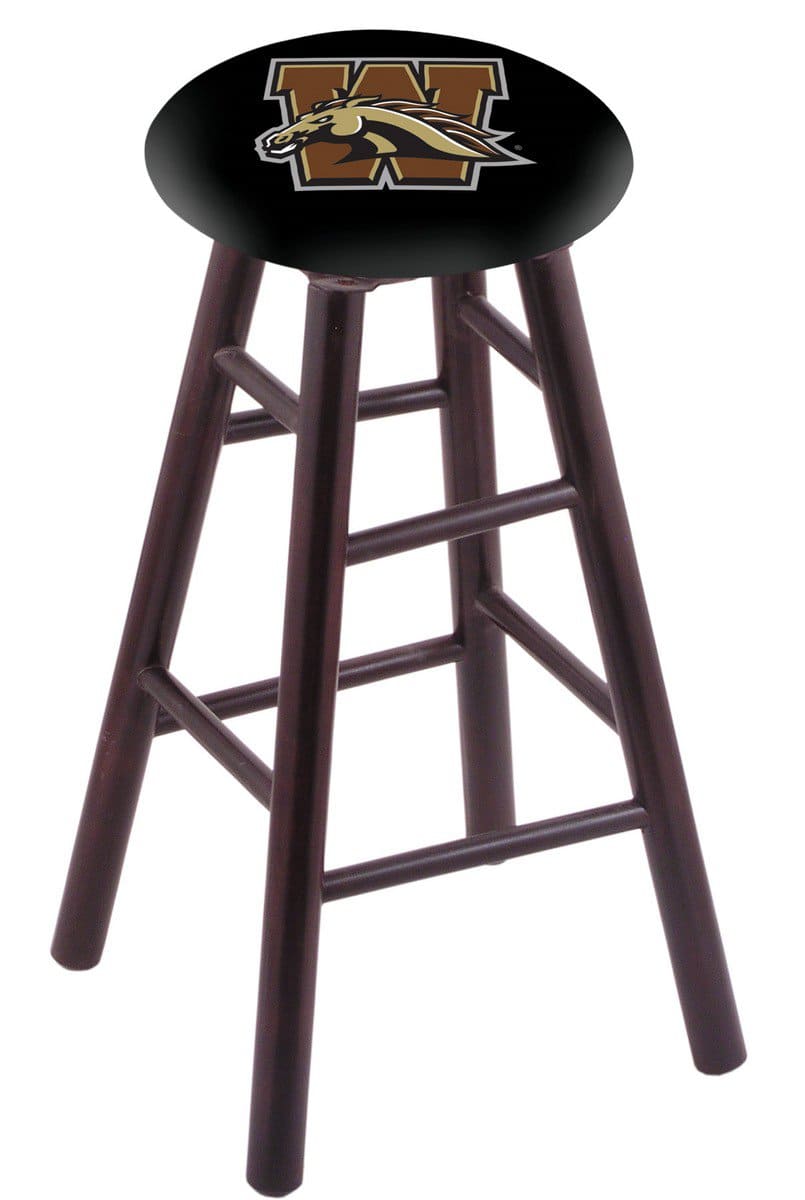 Western Michigan University 30" Swivel Maple Bar Stool in Dark Cherry Finish 1 Western Michigan University 30" Swivel Maple Bar Stool in Dark Cherry Finish