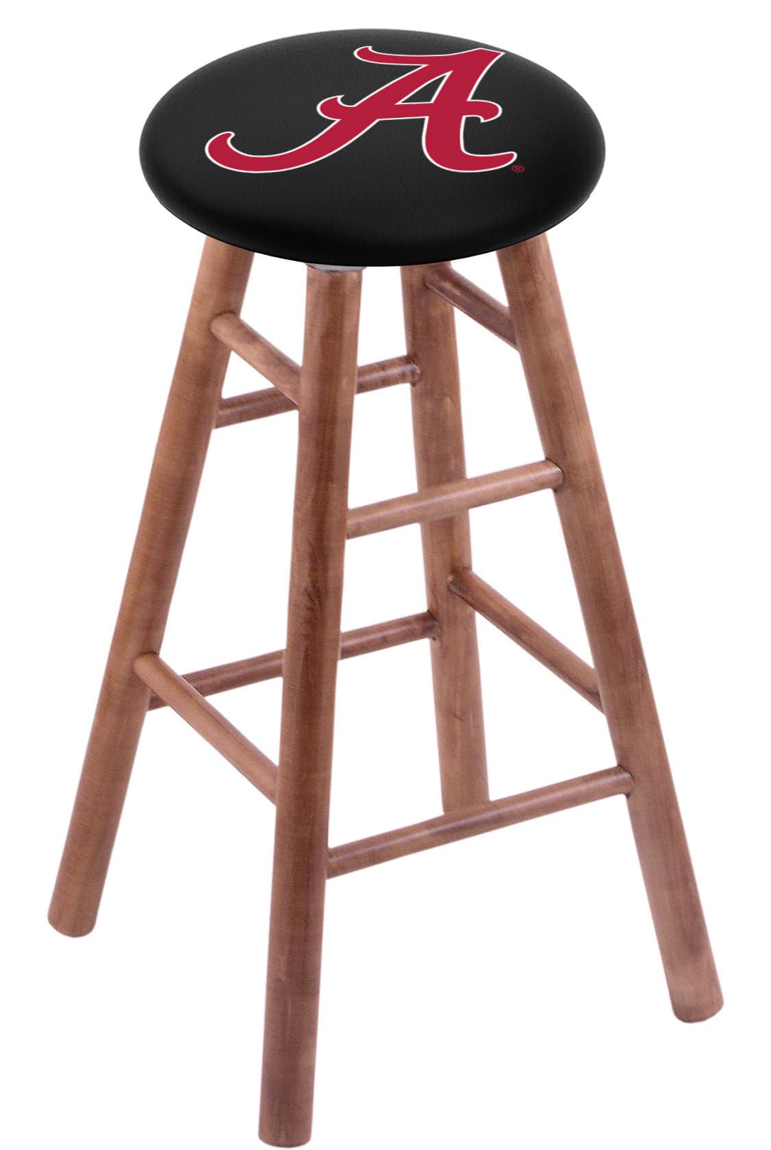University of Alabama 30" Swivel Maple Bar Stool in Medium Finish ("A" Logo) 1 University of Alabama 30" Swivel Maple Bar Stool in Medium Finish ("A" Logo)