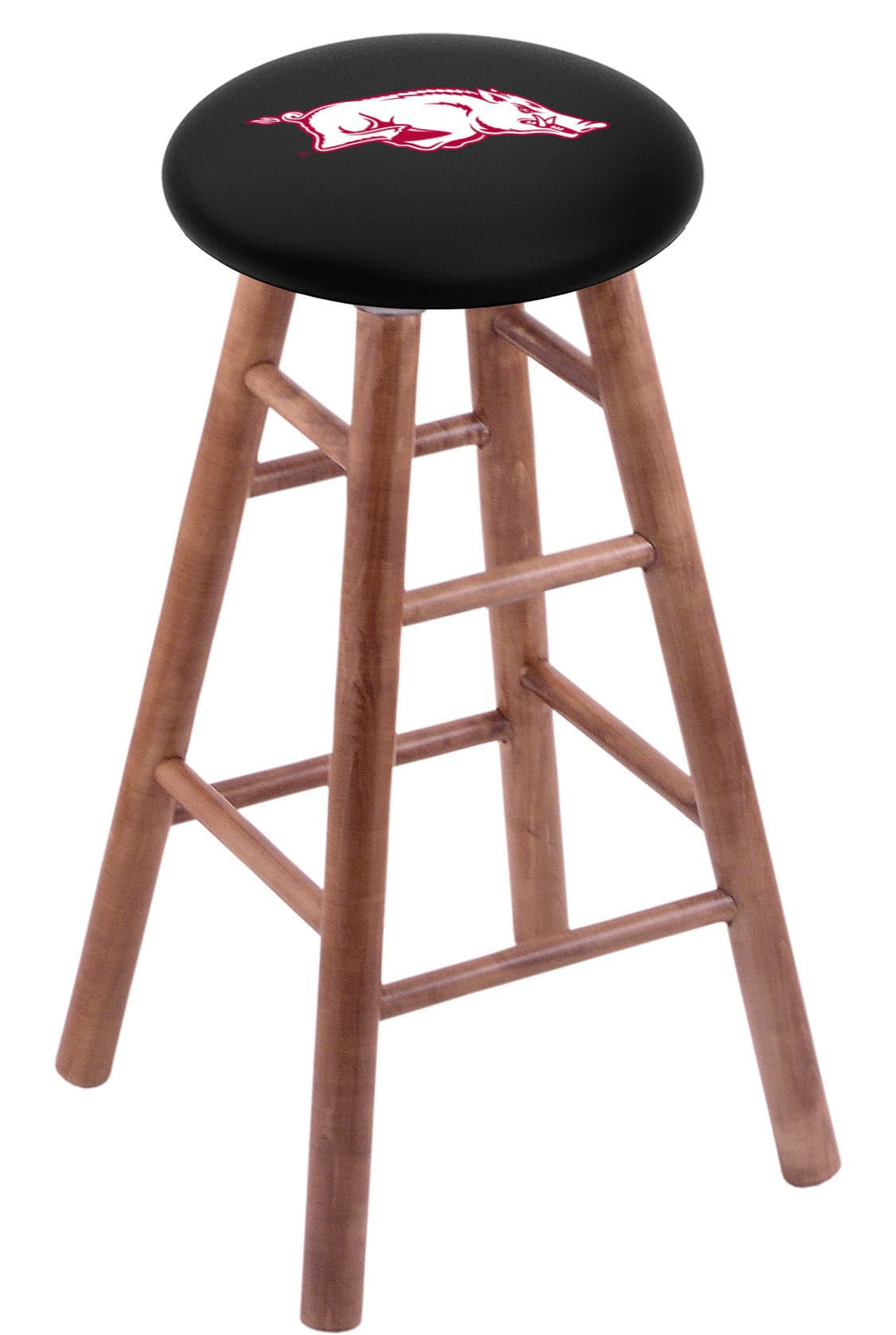 University of Arkansas 30" Swivel Maple Bar Stool in Medium Finish 1 University of Arkansas 30" Swivel Maple Bar Stool in Medium Finish