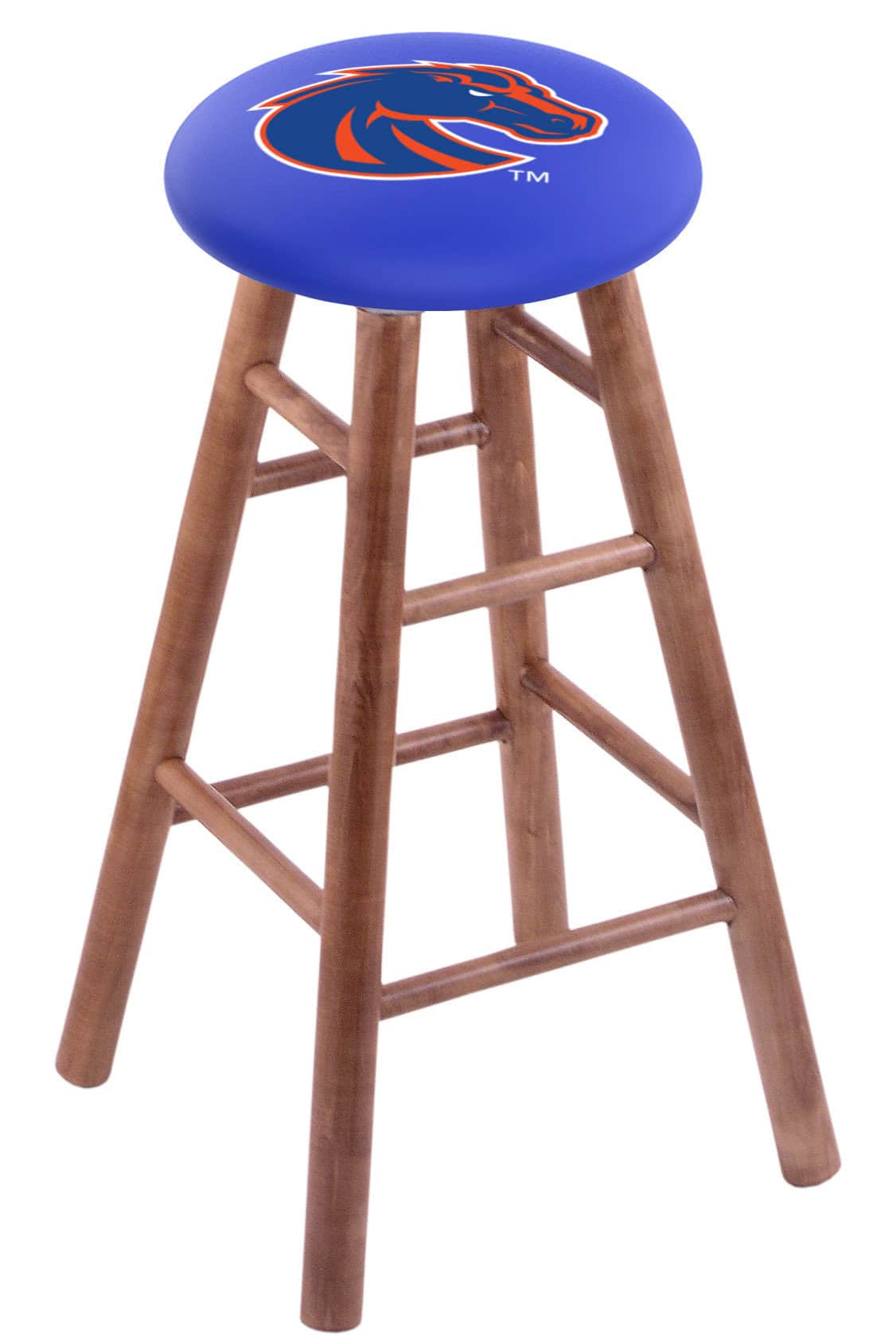 Boise State University 30" Swivel Maple Bar Stool in Medium Finish 1 Boise State University 30" Swivel Maple Bar Stool in Medium Finish