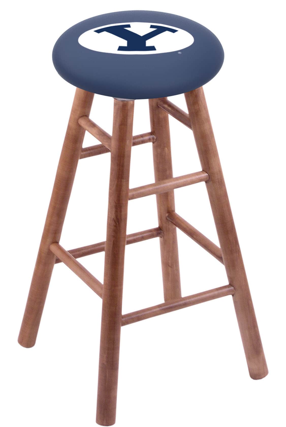 Brigham Young University 30" Swivel Maple Bar Stool in Medium Finish 1 Brigham Young University 30" Swivel Maple Bar Stool in Medium Finish