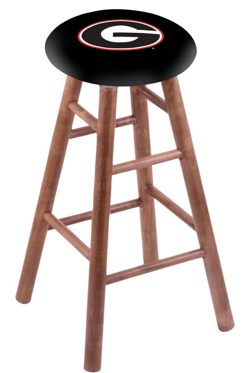 University of Georgia 30" Swivel Maple Bar Stool in Medium Finish ("G" Logo) 1 University of Georgia 30" Swivel Maple Bar Stool in Medium Finish ("G" Logo)