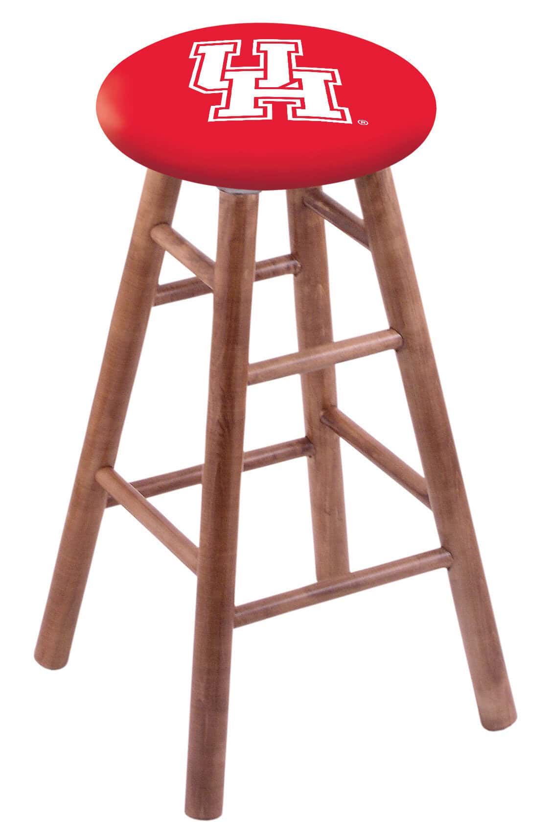 University of Houston 24" Swivel Maple Counter Stool in Medium Finish 1 University of Houston 24" Swivel Maple Counter Stool in Medium Finish