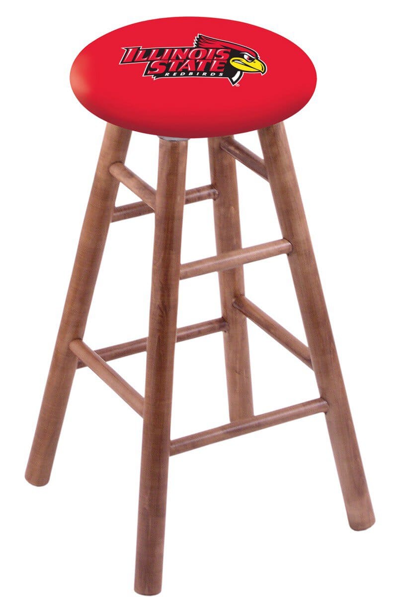 Illinois State University 30" Swivel Maple Bar Stool in Medium Finish 1 Illinois State University 30" Swivel Maple Bar Stool in Medium Finish