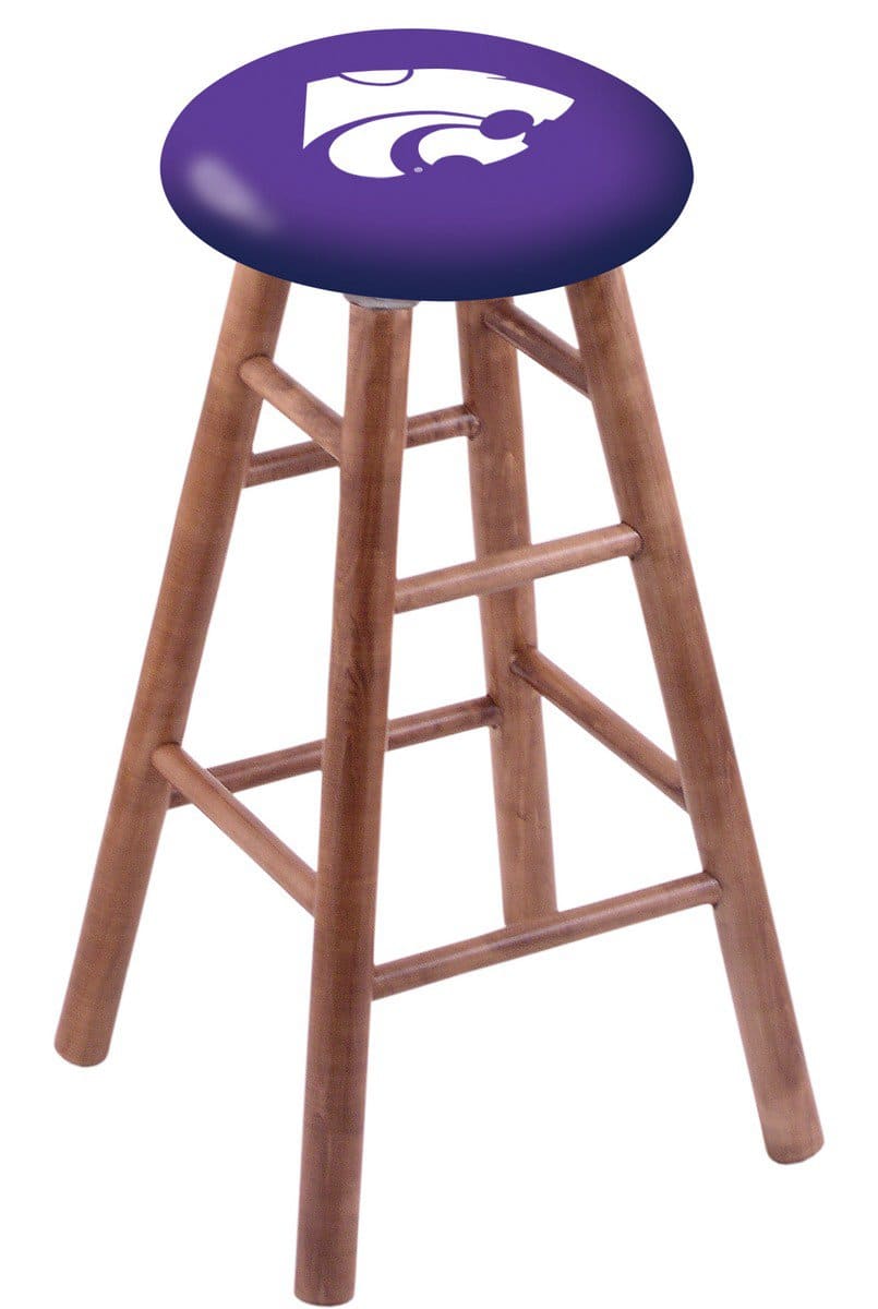 Kansas State University 30" Swivel Maple Bar Stool in Medium Finish 1 Kansas State University 30" Swivel Maple Bar Stool in Medium Finish