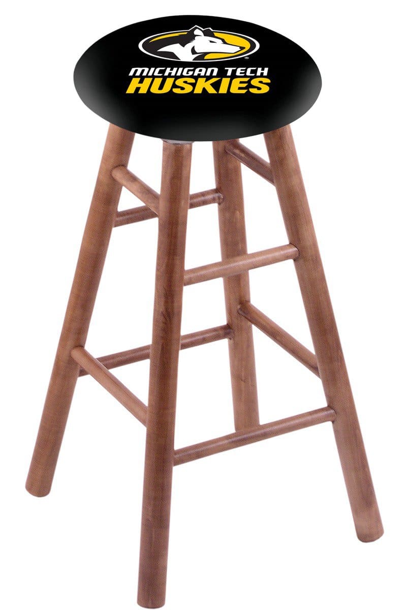 Michigan Tech University 30" Swivel Maple Bar Stool in Medium Finish 1 Michigan Tech University 30" Swivel Maple Bar Stool in Medium Finish