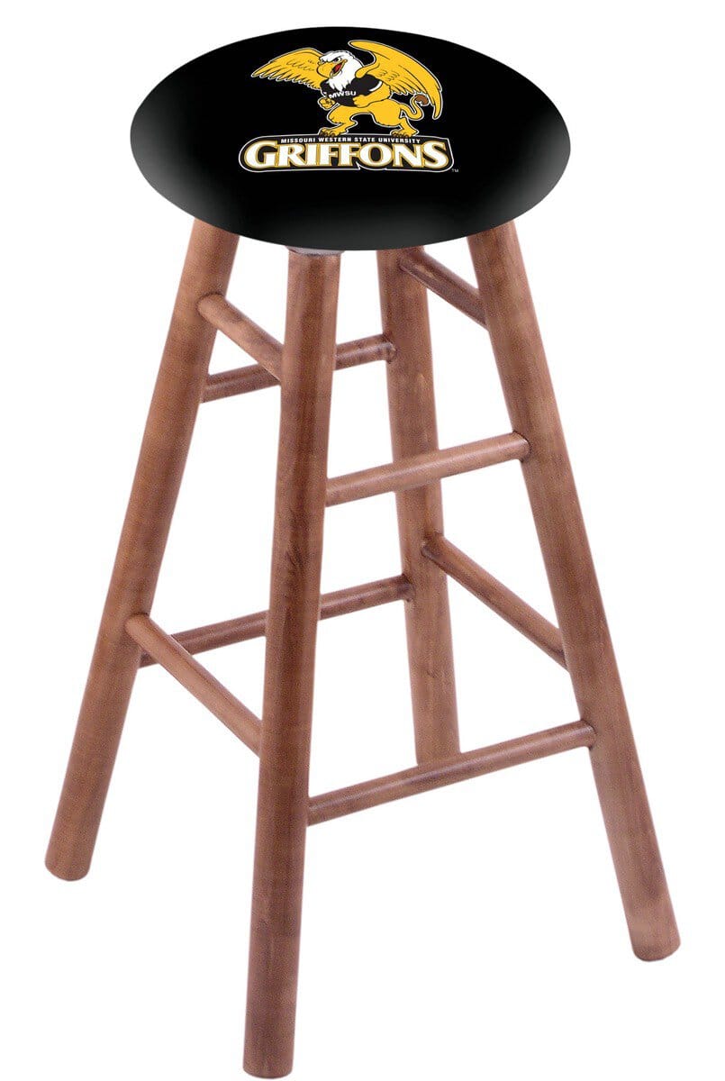 Missouri Western State University 30" Swivel Maple Bar Stool in Medium Finish 1 Missouri Western State University 30" Swivel Maple Bar Stool in Medium Finish