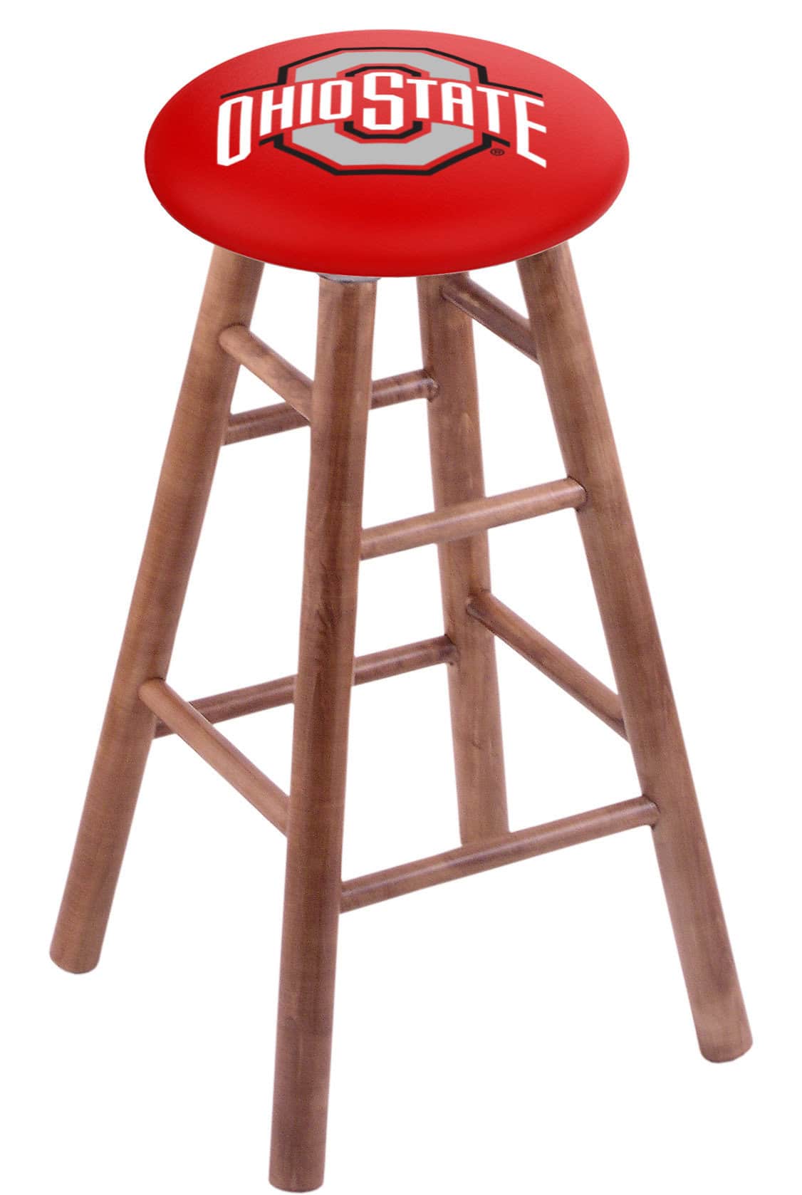 Ohio State University 30" Swivel Maple Bar Stool in Medium Finish 1 Ohio State University 30" Swivel Maple Bar Stool in Medium Finish