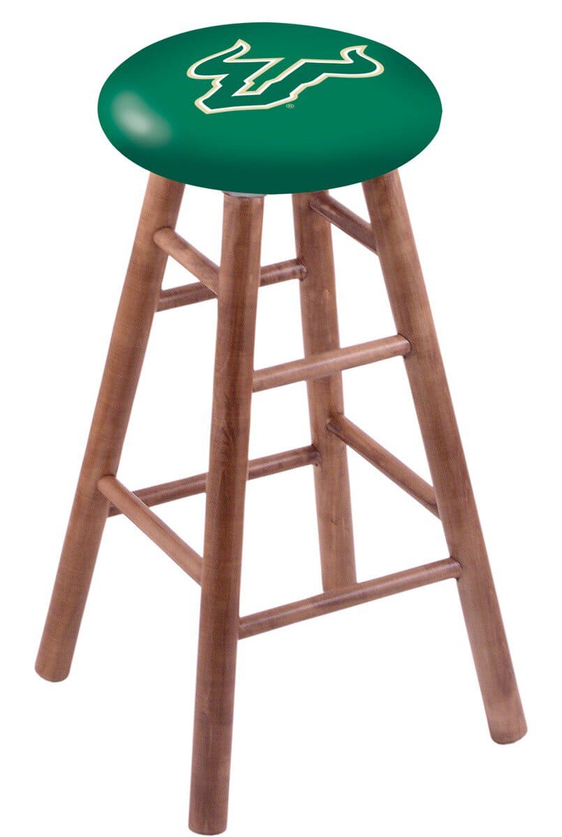 University of South Florida 30" Swivel Maple Bar Stool in Medium Finish 1 University of South Florida 30" Swivel Maple Bar Stool in Medium Finish