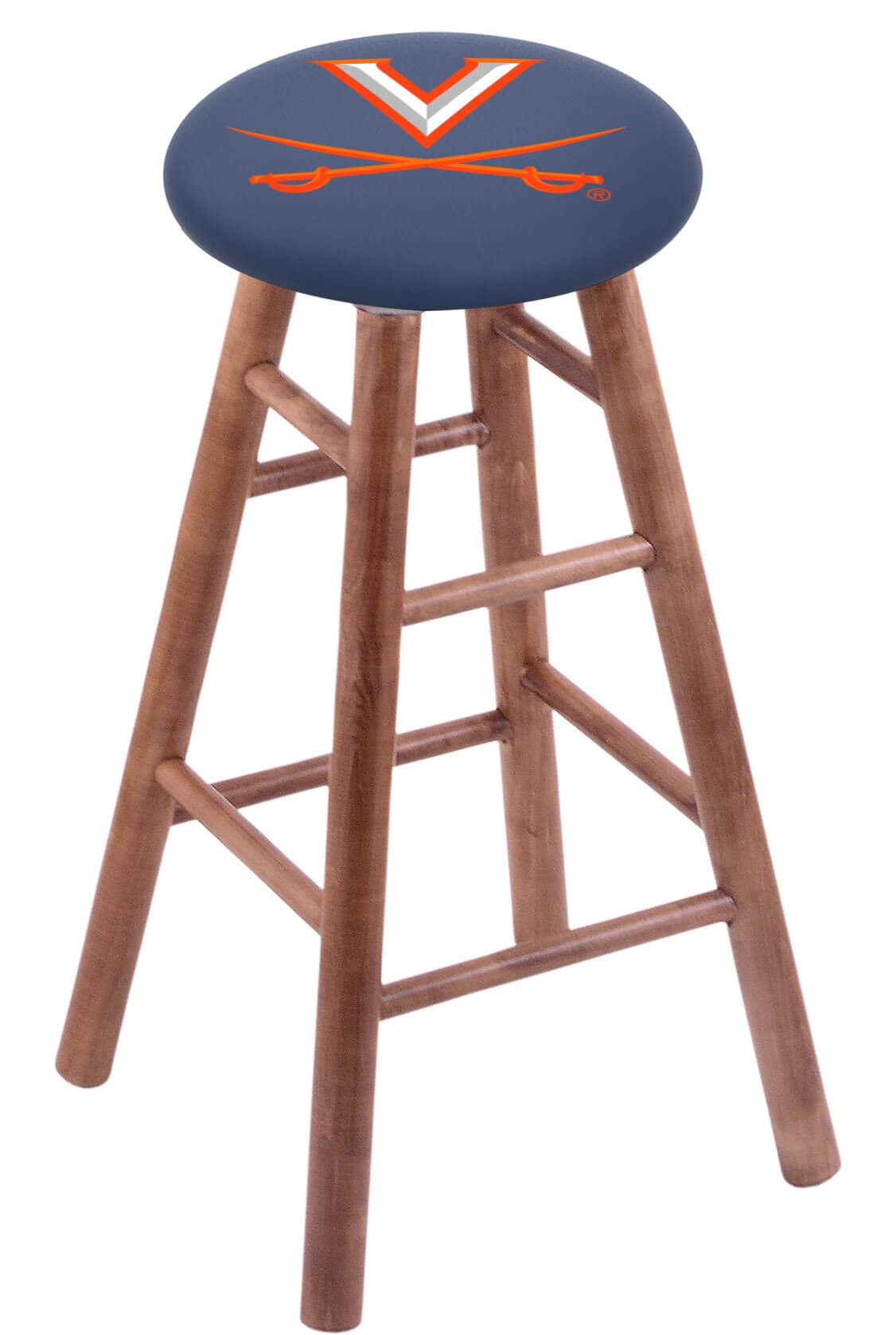 University of Virginia 30" Swivel Maple Bar Stool in Medium Finish 1 University of Virginia 30" Swivel Maple Bar Stool in Medium Finish