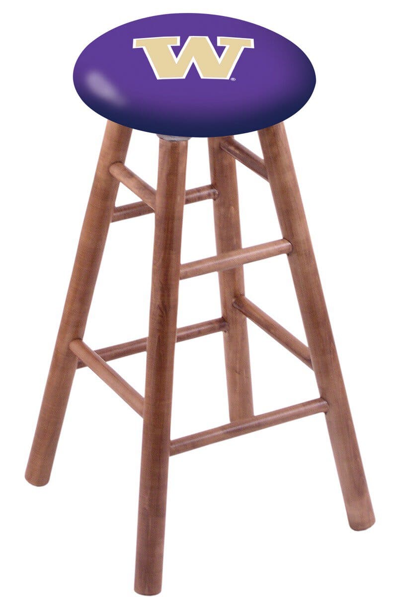 University of Washington 30" Swivel Maple Bar Stool in Medium Finish 1 University of Washington 30" Swivel Maple Bar Stool in Medium Finish